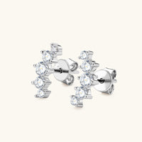 Curved Moissanite Stud Earrings – 0.37ct each