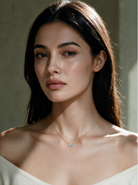Oval and Pear-Cut Moissanite Two-Stone Minimalist Pendant Necklace