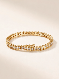 Moissanite Tennis Chain Bracelet – 14K Gold Vermeil