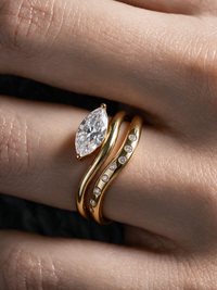 Marquise-Cut Moissanite Ring Set – 2ct