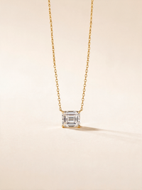 Emerald-Cut Moissanite Solitaire Pendant Necklace