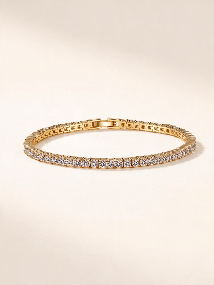 Moissanite Tennis Bracelet Full Pavé – 14K Gold Vermeil