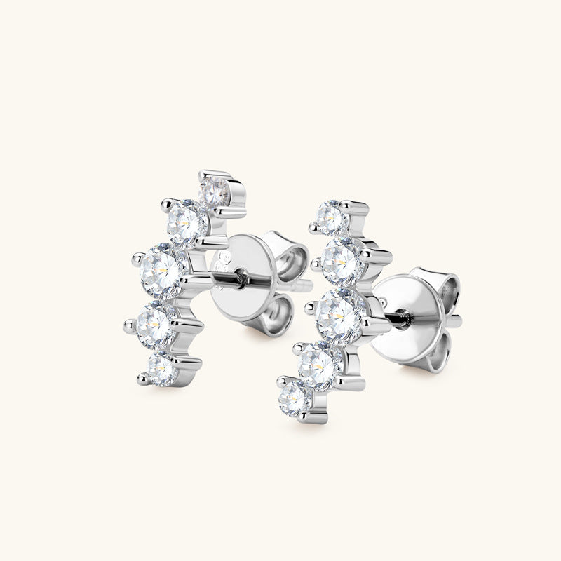 Curved Moissanite Stud Earrings – 0.37ct each