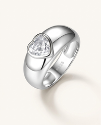 Heart-Cut Moissanite Ring on a Bold Band – 1.2ct