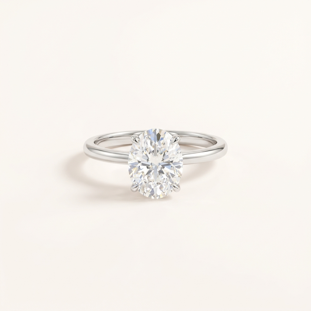 Oval-Cut Moissanite Four-Prong Solitaire Ring – 2.5ct