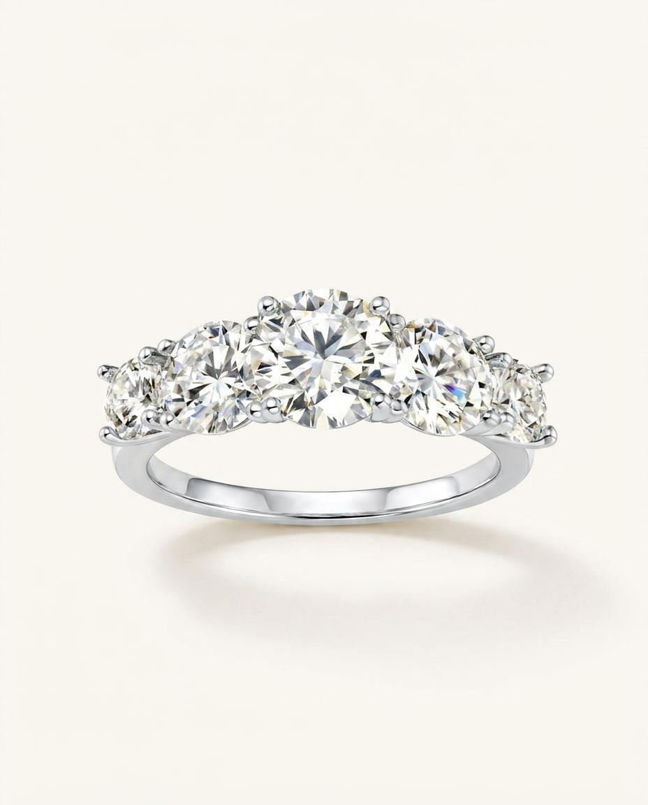 Round-Cut Moissanite Statement Ring – 3ct