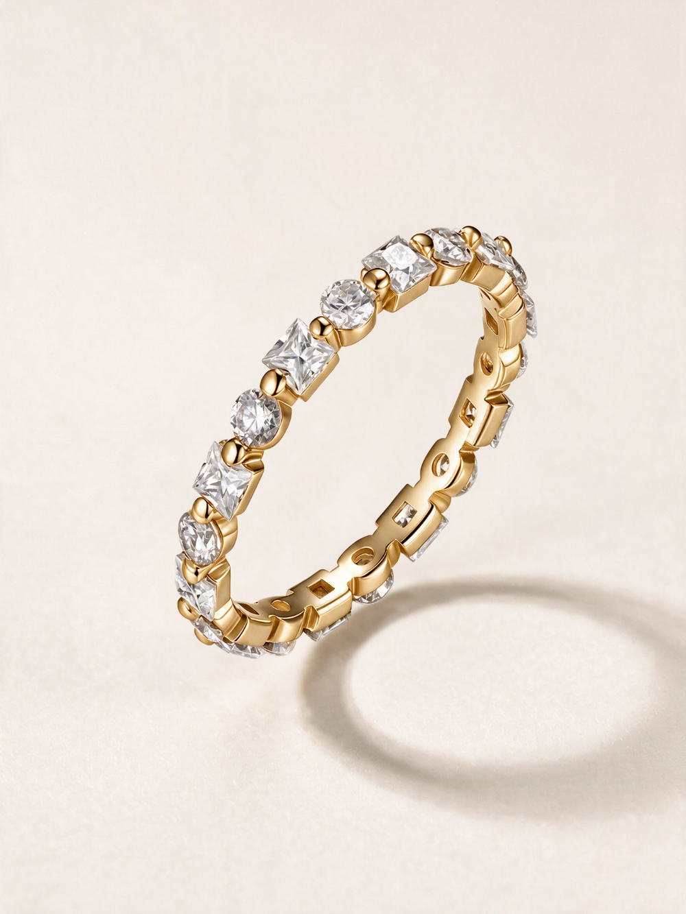 Alternating Moissanite Inlay Band Ring – 2.1ct