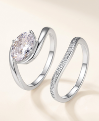 Oval-Cut Moissanite Stacking Ring Set – 1.75ct
