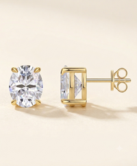 Oval-Cut Moissanite Stud Earrings