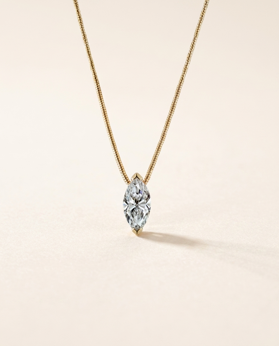 Marquise-Cut Moissanite Pendant Necklace