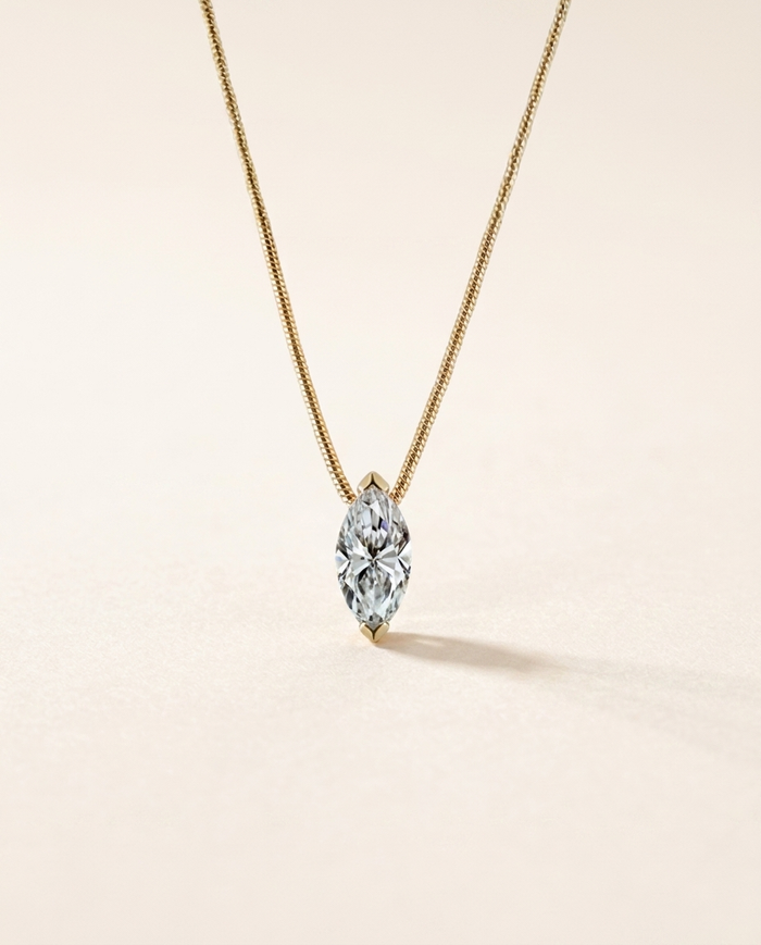 Marquise-Cut Moissanite Pendant Necklace