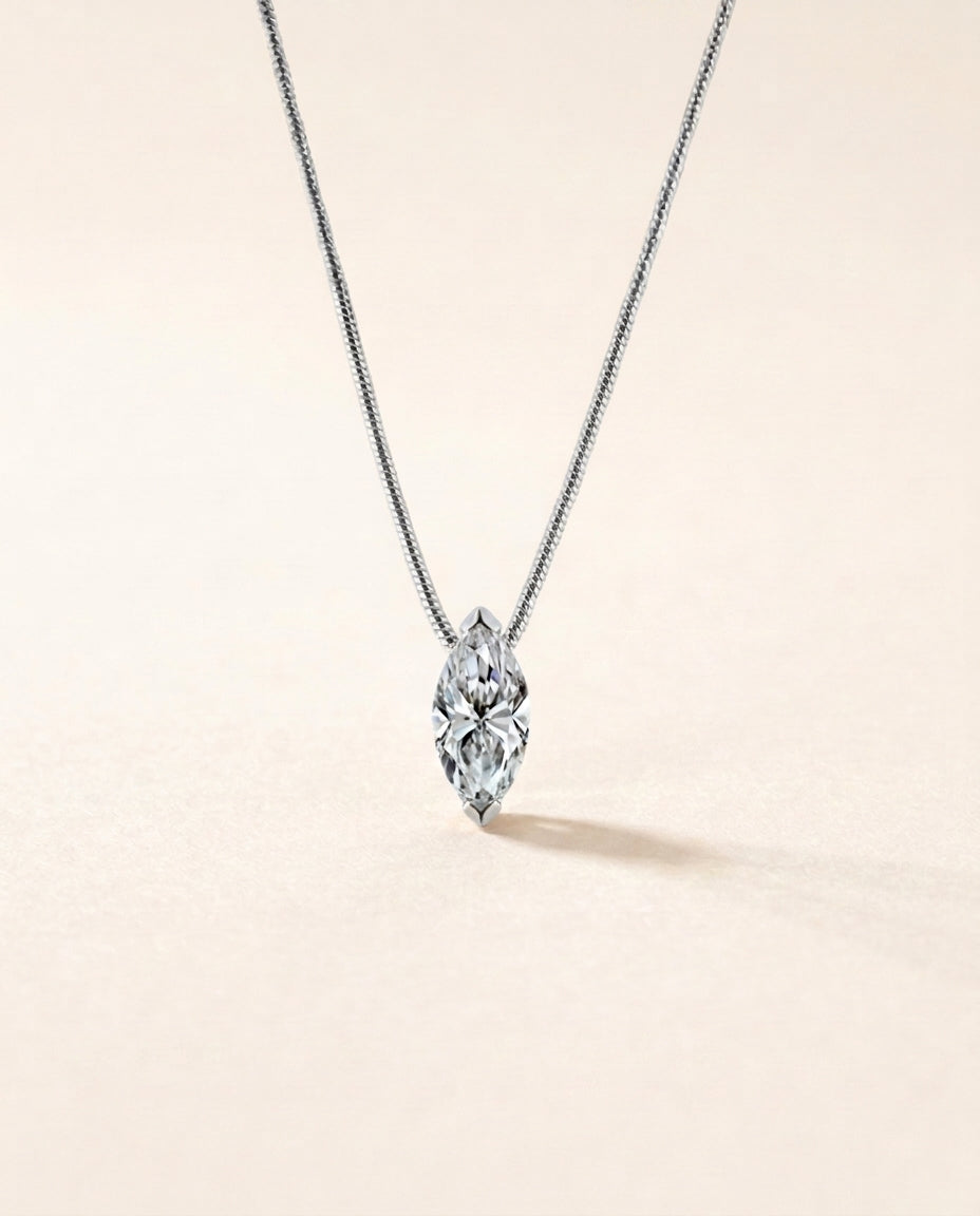 Marquise-Cut Moissanite Pendant Necklace