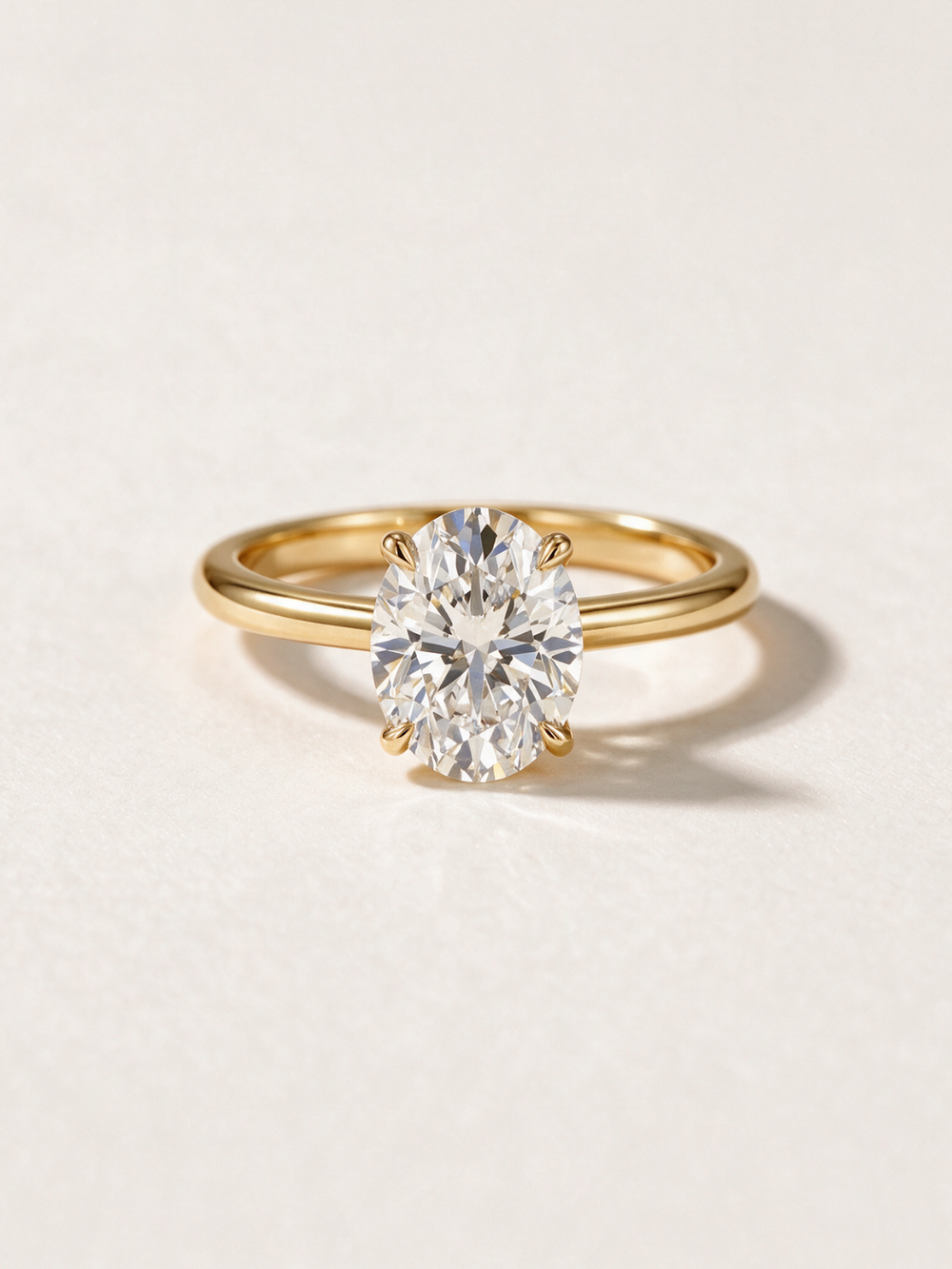 Oval-Cut Moissanite Four-Prong Solitaire Ring – 2.5ct