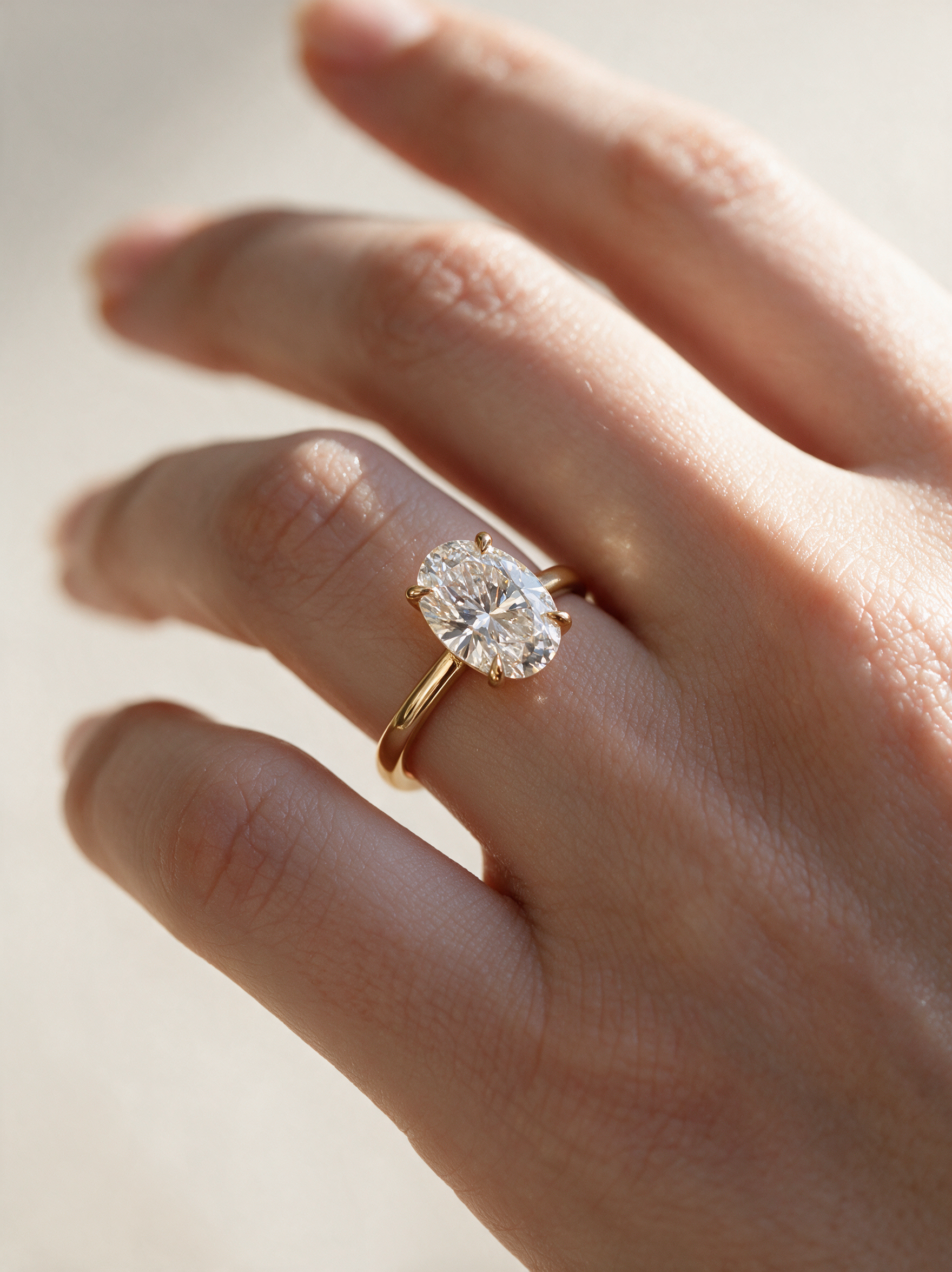 Oval-Cut Moissanite Four-Prong Solitaire Ring – 2.5ct