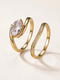Oval-Cut Moissanite Stacking Ring Set – 1.75ct