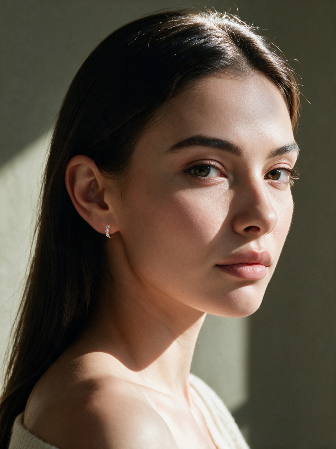 Triple Moissanite Stone Hoop Earrings – 0.9ct each