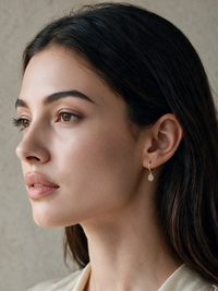Teardrop Moissanite Drop Huggie Earrings – 0.5ct each