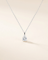 Teardrop Pear Shape Moissanite Necklace