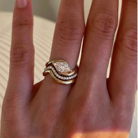 Marquise-Cut Moissanite Three-Piece Ring Set – 1ct