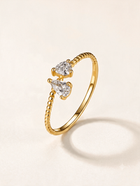 Toi et Moi Moissanite Ring with Two Pear Stones – 0.65ct