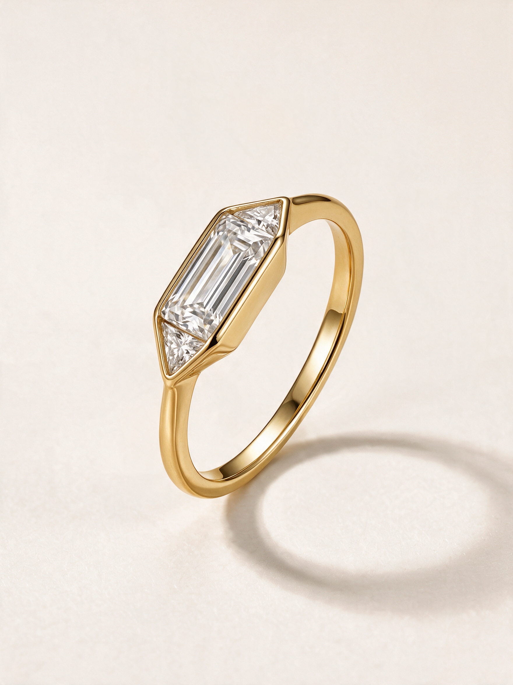 Minimalist Geometric Moissanite Ring – 1.4ct
