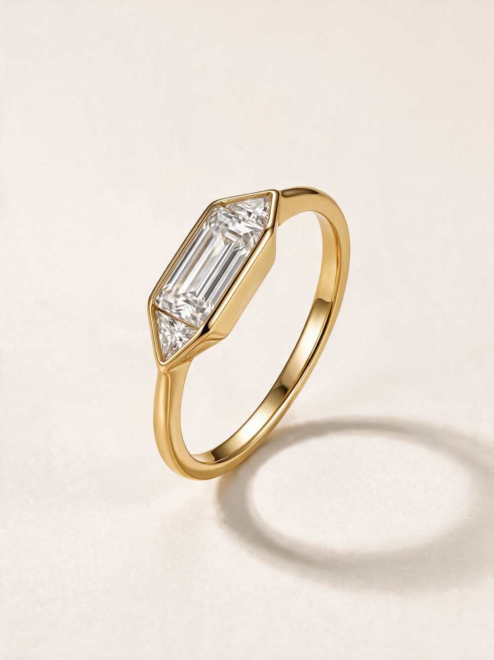 Minimalist Geometric Moissanite Ring – 1.4ct