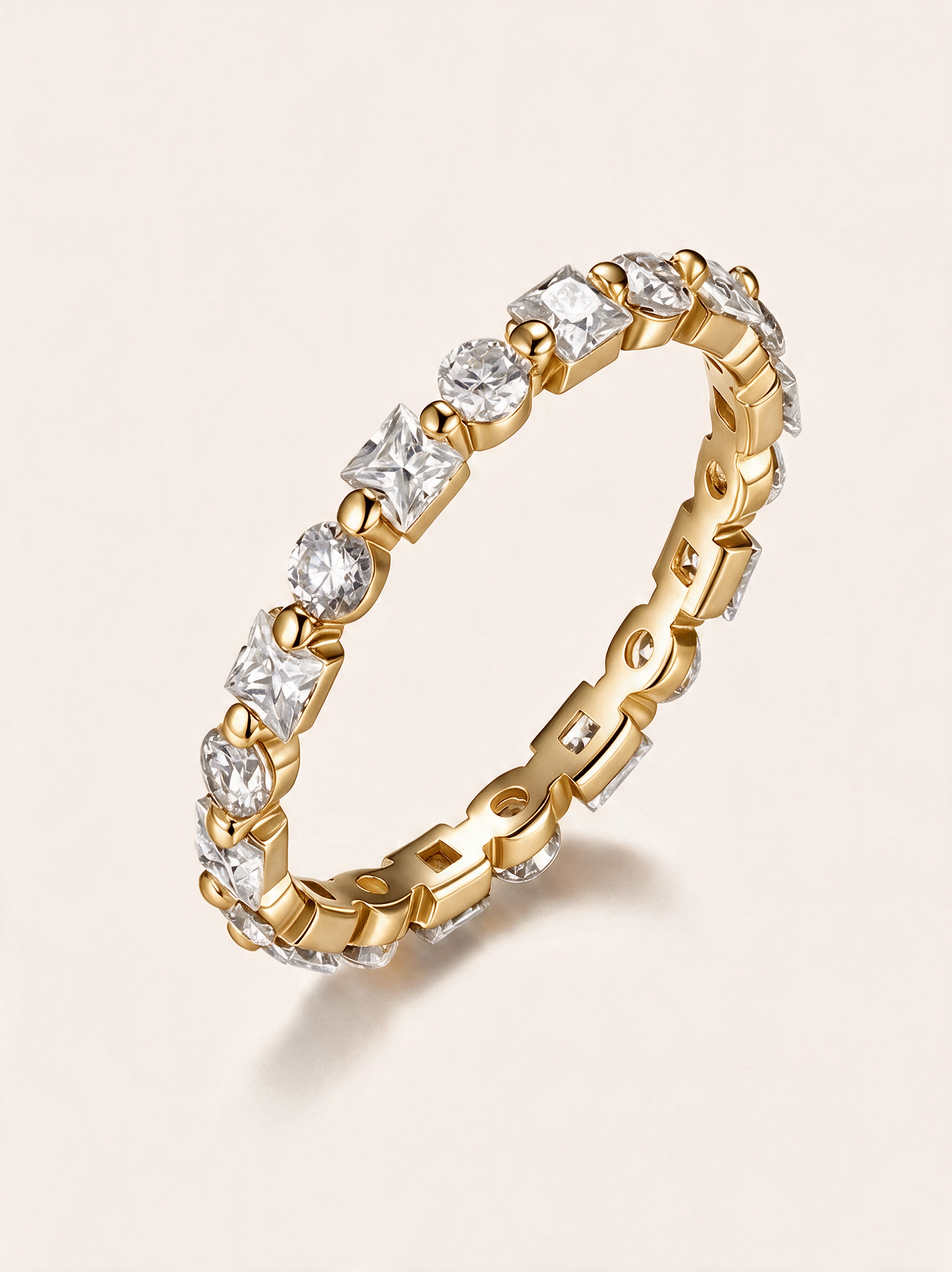 Alternating Moissanite Inlay Band Ring – 2.1ct
