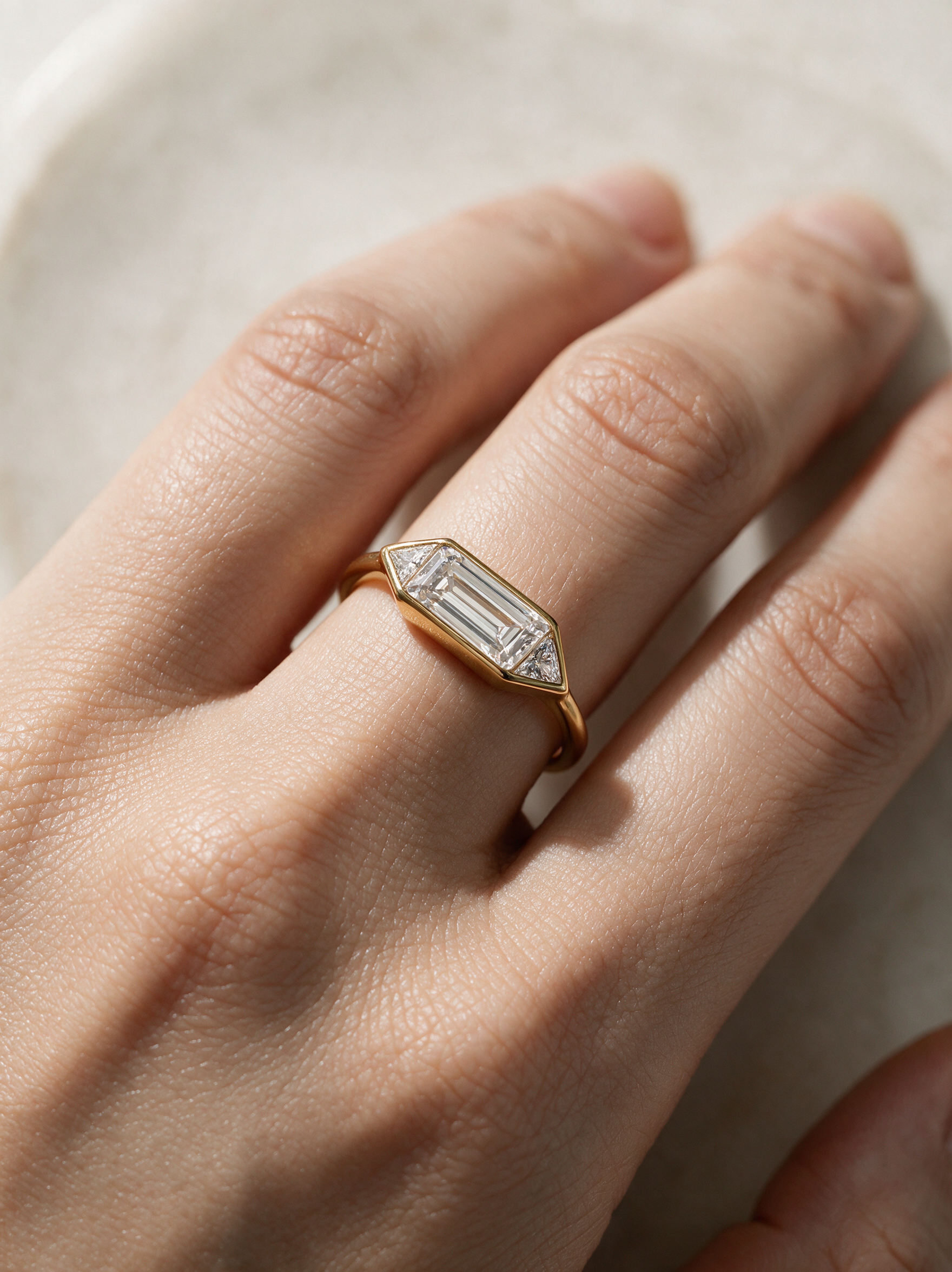 Minimalist Geometric Moissanite Ring – 1.4ct