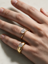 Heart-Cut Moissanite Ring on a Bold Band – 1.2ct
