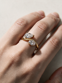 Toi et Moi Moissanite Ring with Pear and Oval Stones – 2.5ct