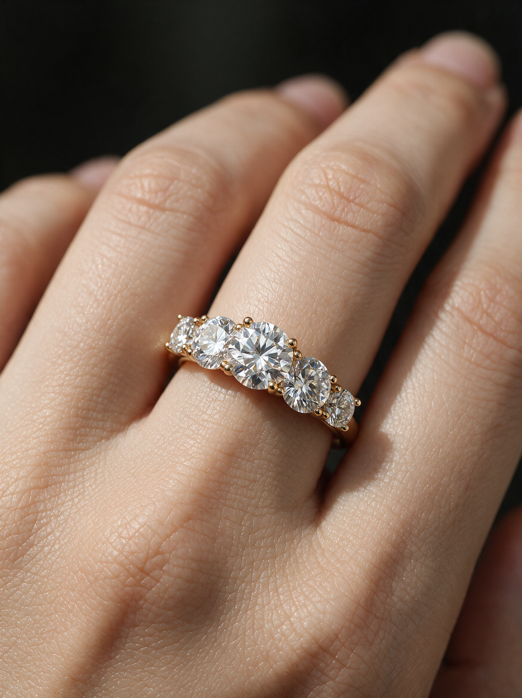 Round-Cut Moissanite Statement Ring – 3ct