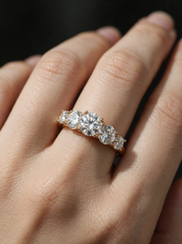 Round-Cut Moissanite Statement Ring – 3ct