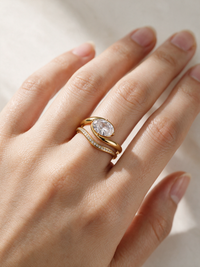 Oval-Cut Moissanite Stacking Ring Set – 1.75ct