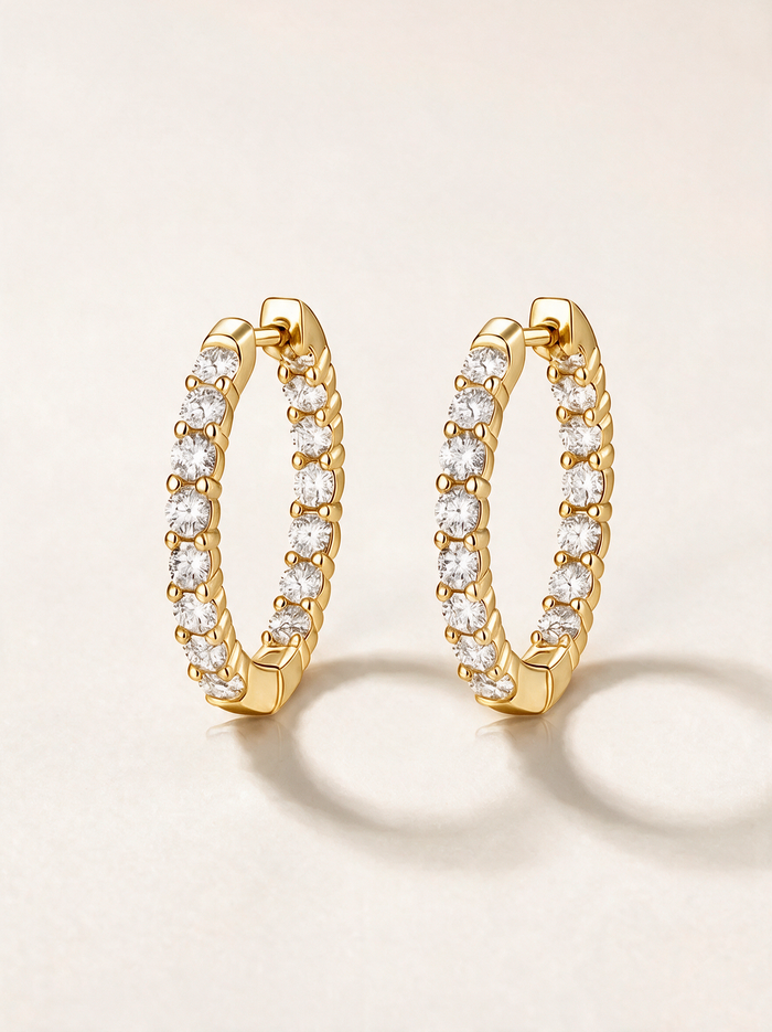 Full Eternity Moissanite Huggie Earrings – 2.16ct the pair