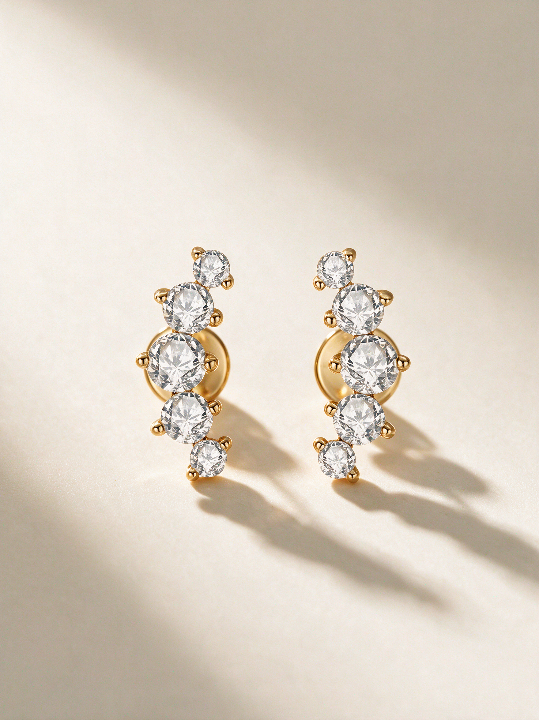 Curved Moissanite Stud Earrings – 0.37ct each