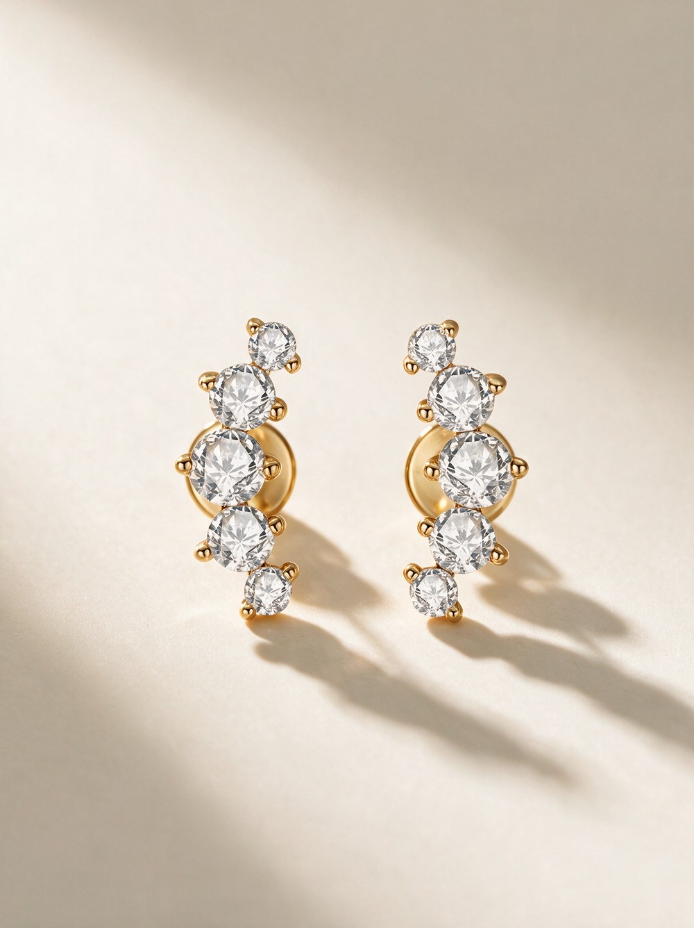 Curved Moissanite Stud Earrings – 0.37ct each