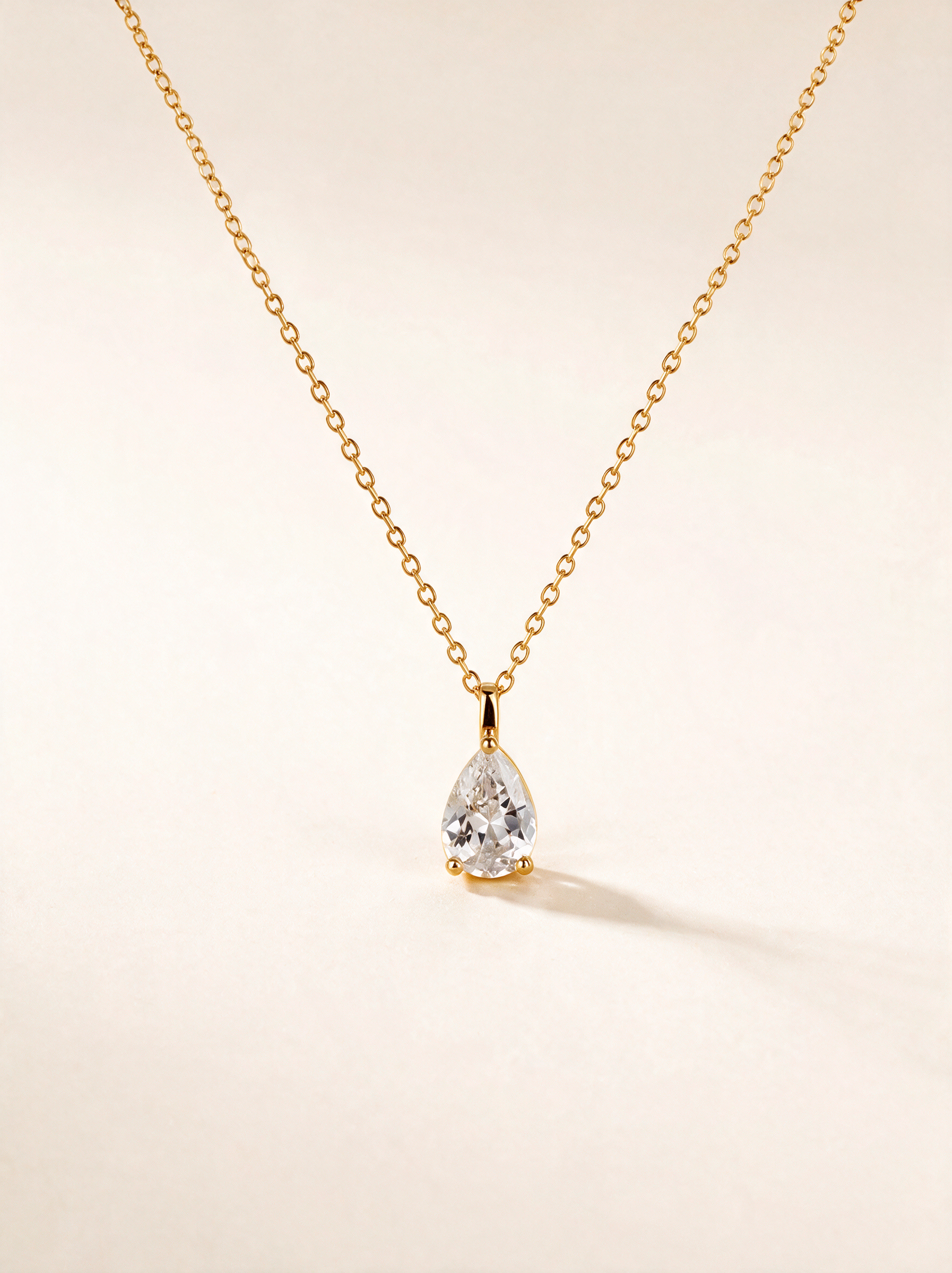 Teardrop Pear Shape Moissanite Necklace