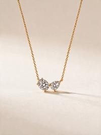 Oval and Pear-Cut Moissanite Two-Stone Minimalist Pendant Necklace