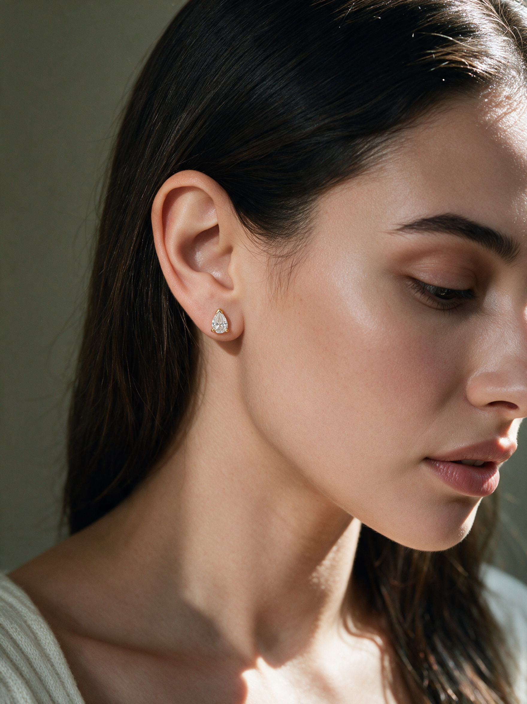 Teardrop Moissanite Stud Earrings – 1ct each