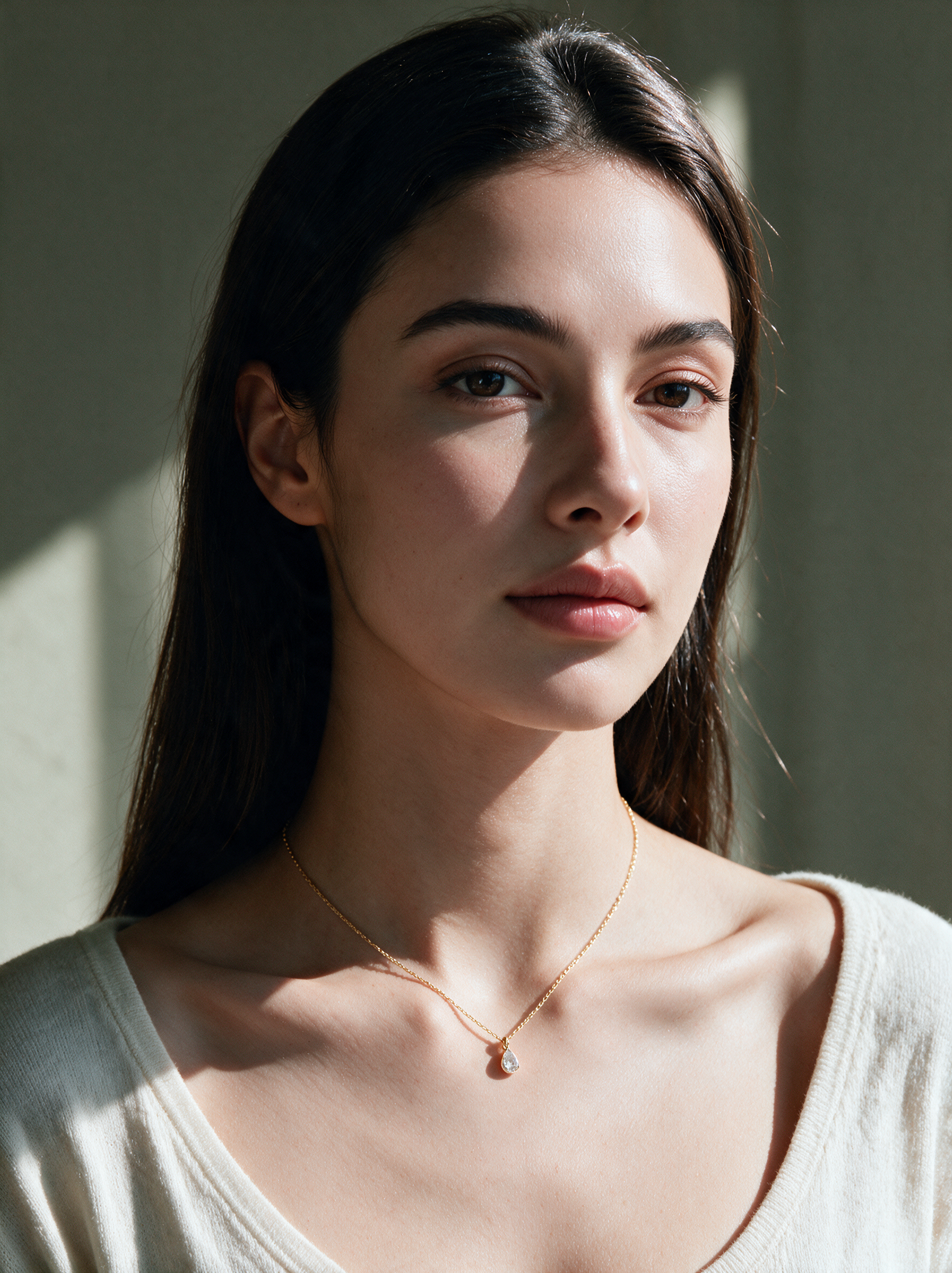 Teardrop Pear Shape Moissanite Necklace