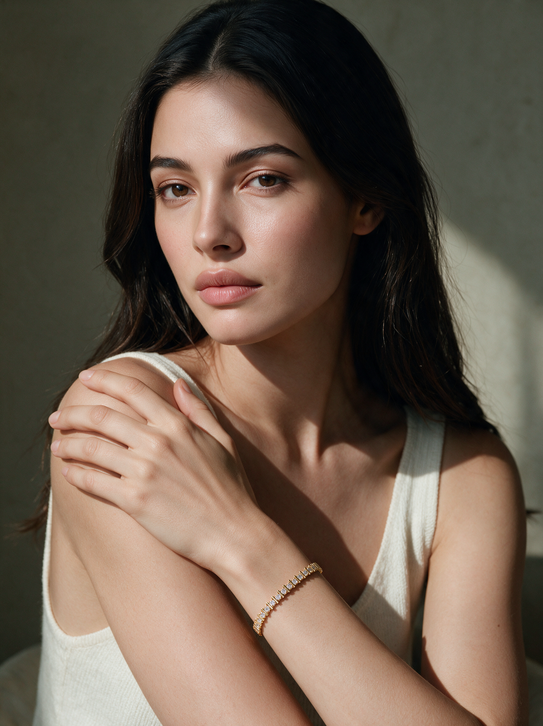 Moissanite Tennis Chain Bracelet – 14K Gold Vermeil