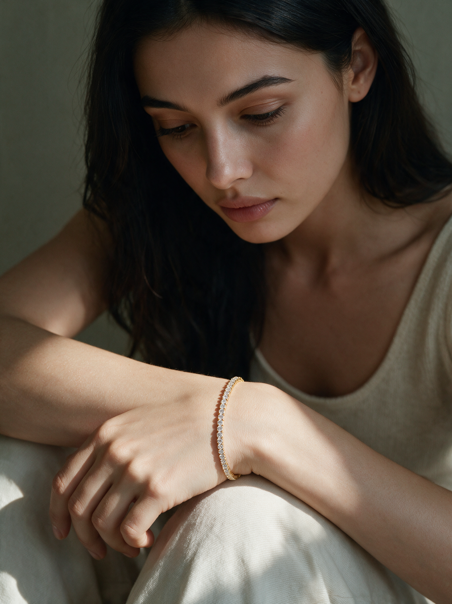 Moissanite Tennis Bracelet Full Pavé – 14K Gold Vermeil