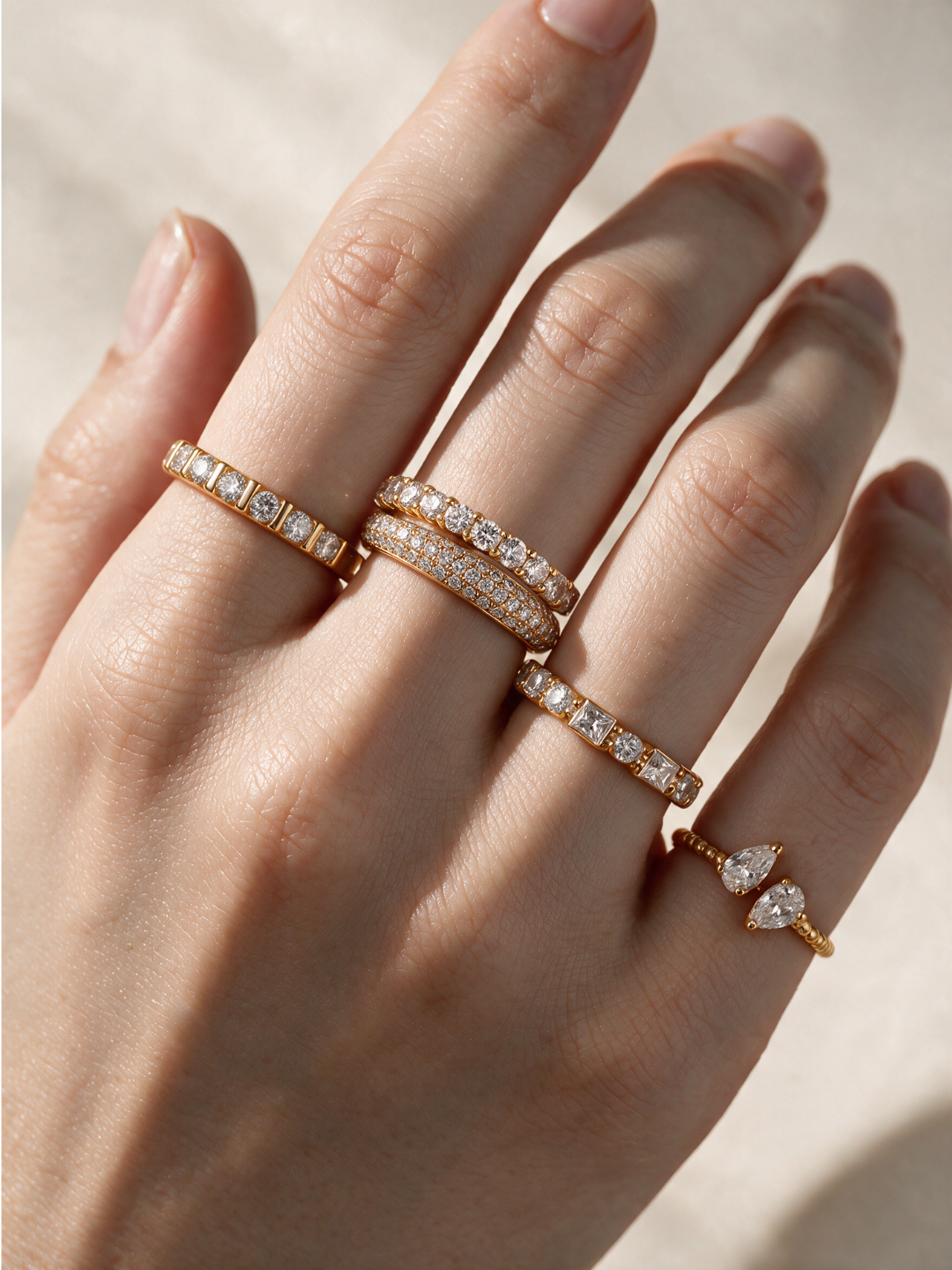 Toi et Moi Moissanite Ring with Two Pear Stones – 0.65ct